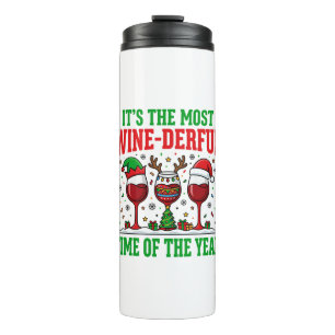 Kerst Wijn-tastische Rode Wijn Ontwerp Thermosbeker