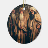 Kerst wijze mannen keramisch ornament (Links)
