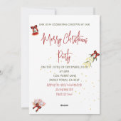 Kerst Wildflower Gold Tree Party uitnodiging (Achterkant)