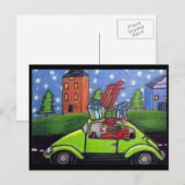 Kerst Winkelwagen Cadeaus Feestdagenkaart (Voorkant / Achterkant)