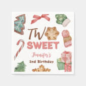 Kerst Winter 2e Verjaardag Meisje Schattige Cookie Servet (Voorkant)