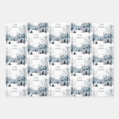 Kerst winter besneeuwd landschap Vrolijk kerstfees Inpakpapier Vel (Voorkant)