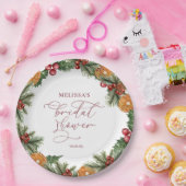 Kerst Winter Bloem Bruiloft Borrel Papieren Bordje (Feest)