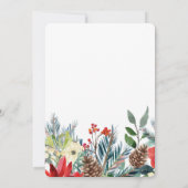 Kerst winter bloemen bruiloft planwijziging kaart (Achterkant)