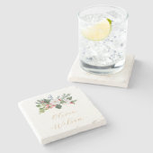 Kerst Winter Bruidsjurk Shower Stenen Onderzetter (Zijkant)