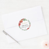 Kerst Winter Bruiloft Dank je  Ronde Sticker (Envelop)