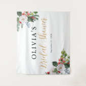 Kerst Winter Bruiloft Feest Wandkleed (Voorkant)