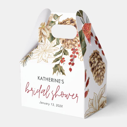 Kerst Winter Bruiloftsfeest Bedankdoosjes (Voorkant Zijde)