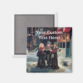 Kerst Winter Carolers Magneet (Voorkant / Achterkant)
