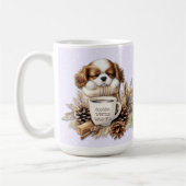 Kerst Winter Cavalier King Charles Dog Large Koffiemok (Links)