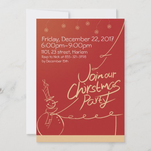 Kerst Winter Feestje Uitnodiging (Voorkant)