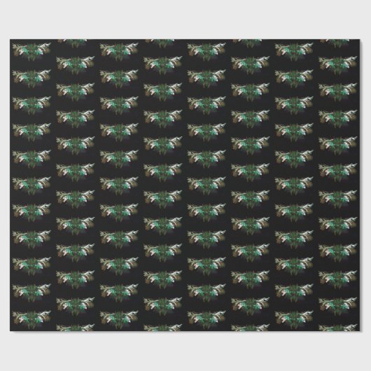 Kerst Winter Groen Man Cadeaupapier (Vlak)