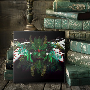 Kerst Winter Groen Man Tegeltje