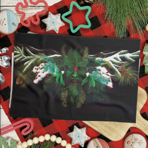 Kerst Winter Groen Man Theedoek