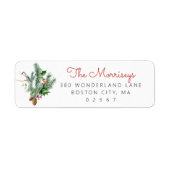 Kerst Winter Groene Retouradres Etiket (Voorkant)