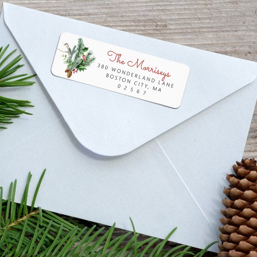 Kerst Winter Groene Retouradres Etiket