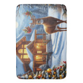 Kerst/Winter Herten Lodge Badmat (Voorkant Verticaal)