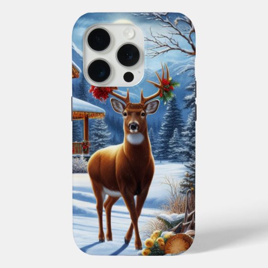 Kerst/Winter Herten Lodge Case-Mate iPhone Case (Achterkant)