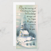 Kerst-winter in Vintage Feestdagenkaart (Voorkant / Achterkant)