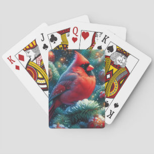 Kerst/winter kardinaal pokerkaarten