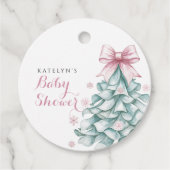 Kerst Winter Meisje Baby shower Bedankjes Labels (Voorkant)
