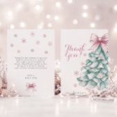 Kerst Winter Meisje Baby shower Dank u kaart