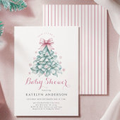 Kerst Winter Meisje Baby shower Kaart