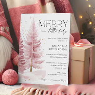 Kerst Winter Meisje Prettige Kleine Baby Shower Kaart