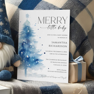 Kerst Winter Merry Little Baby Jongen Shower Kaart