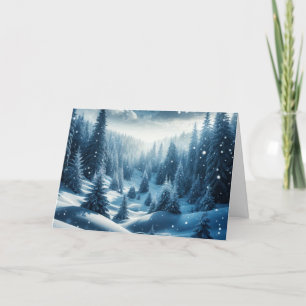 Kerst Winter Mountain Scene Feestdagen Kaart