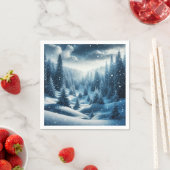 Kerst Winter Mountain Scene Servet (Insitu)