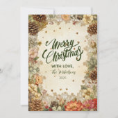 Kerst Winter Pine Elegance Feestdagenkaart (Voorkant)