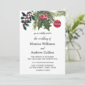 Kerst Winter Pine Tree Waterverf Bruiloft Kaart (Staand voorkant)