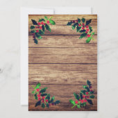 Kerst Winter Pine Tree Waterverf Houten Bruiloft Kaart (Achterkant)