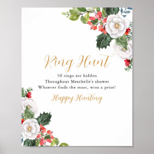 Kerst Winter Ring Jacht Bruidsdouche Spel Poster