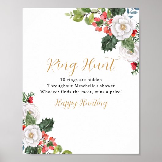 Kerst Winter Ring Jacht Bruidsfeest Spel Poster (Voorkant)