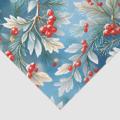 Kerst Winter Rode bessen en dennentakken Tissuepapier (Detail)