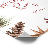 Kerst Winter Rustiek Hot Chocolate Bar Poster (Hoek)