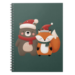 Kerst/Winter Schattige Beer & Fox Notitieboek