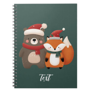 Kerst/Winter Schattige Beer & Fox Notitieboek