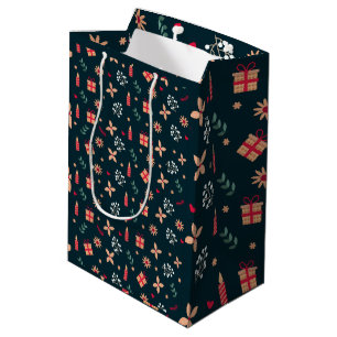 Kerst Winter Sfeer Cadeaus Patroon Medium Cadeauzakje