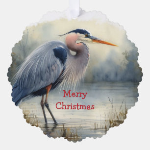 Kerst Winter Sneeuw Bomen Kardinaal Ouders Ornament Kaart