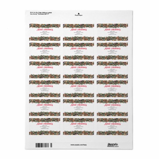 Kerst Winter Sneeuw Decor Retouradres Label (Full Sheet)