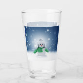 Kerst winter sneeuwpop SlipperyJoe groene sjaal Glas