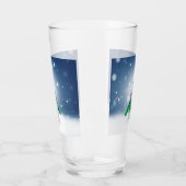 Kerst winter sneeuwpop SlipperyJoe groene sjaal Glas