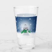 Kerst winter sneeuwpop SlipperyJoe groene sjaal Glas