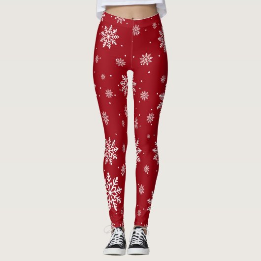Kerst Winter Sneeuwvlokken Gradiënt Leuke Leggings (Voorkant)