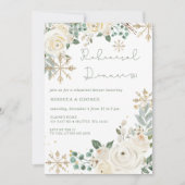 Kerst Winter Snowflake repetitie diner Kaart (Voorkant)