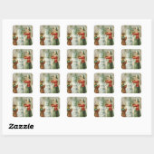  kerst-winter-Snowman Vierkante Sticker (Vel)