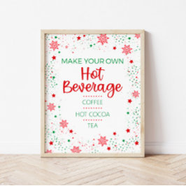 Kerst Winter Vakantie Hot Beverage Bar Sign Poster